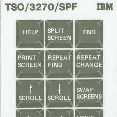 TSO/3270/SPF Keyboard Overlay