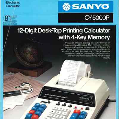 CY5000P 12-Digit Desk-Top Printing Calculator with 4-Key Memory