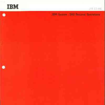 IBM System/360 Decimal Operations