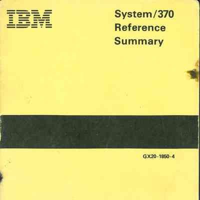 System/370 Reference Summary