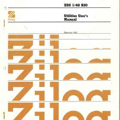 ZDS 1/40 RIO : Utilities User's Manual