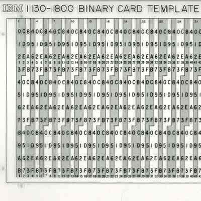 IBM 1130-1800 Binary Card Template