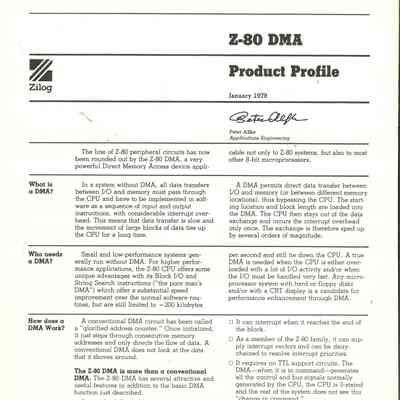 Z-80 DMA Product Profile