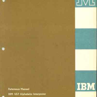 Reference Manual : IBM 557 Alphabetic Interpreter