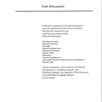 Font Information