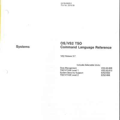 OS/VS2 TSO Command Language Reference