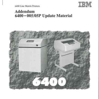Addendum 6400-005/05P Update Material