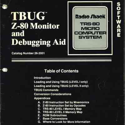 TBUG Z-80 Monitor and Debugging Aid