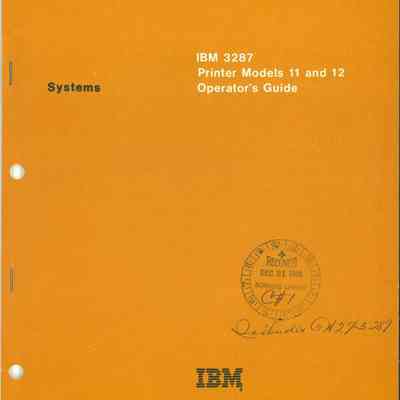 IBM 3287 Printer Models 11 and 12