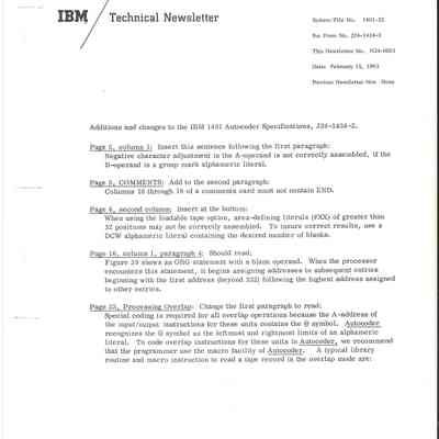 Technical Newsletter