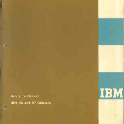 IBM 85 and 87 Collators