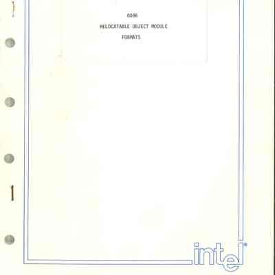 8086 Relocatable Object Module Formats