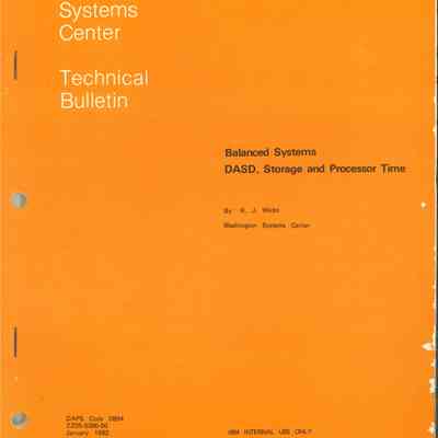 Balanced Systems : DASD, Storage and Processor Time