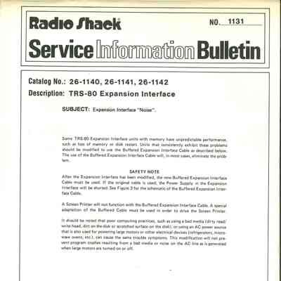 Service Information Bulletin 1131