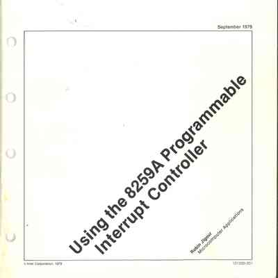 Using the 8259A Programmable Interrupt Controller