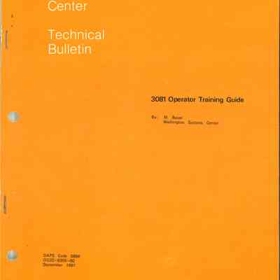 3081 Operator Training Guide