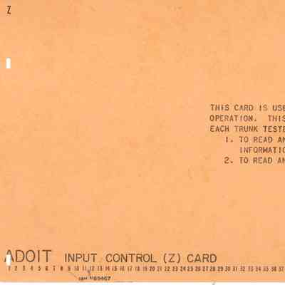 ADOIT Input Control (Z) Card