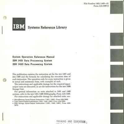System Operation Reference Manual