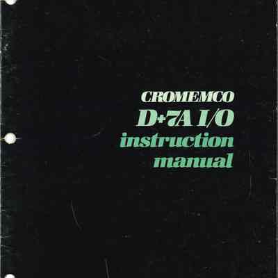 D+7A I/O Instruction Manual