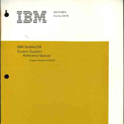 IBM System/34 System Support : Reference Manual