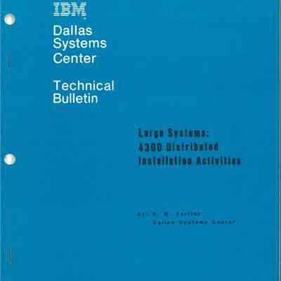 Large Systems: 4300 Distributed Installation Activities