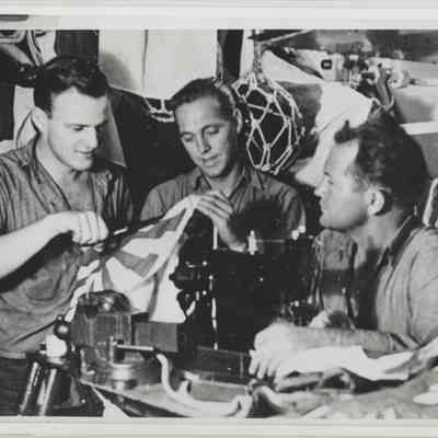Making flags for ships sunk