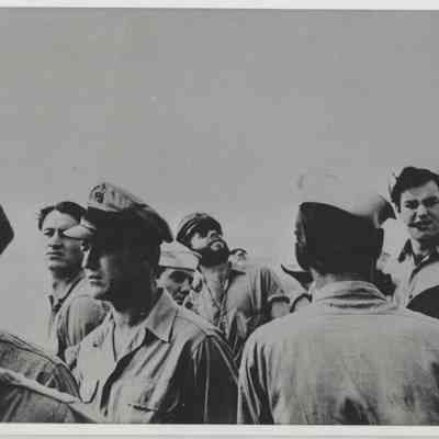 CTM Walter Czerwinski (rt) and QM1c George L. Goodman (ctr)