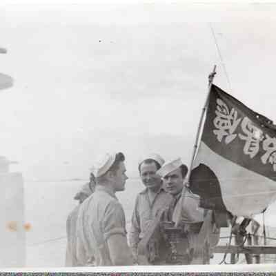 Sailors with flag