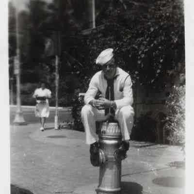 Sailor on a Fire Hydrant
