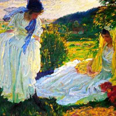 Ladies In White Dresses Painting