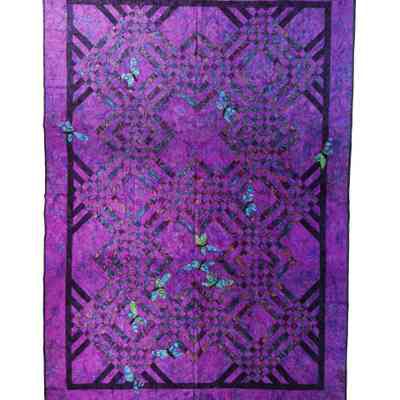 Purple with 12 blue-green Dragon Flies