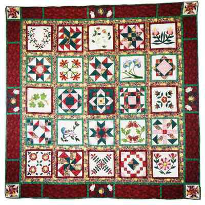 Flower/Geometric motif 25 block