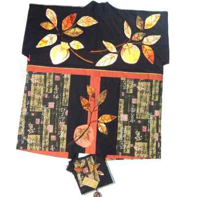 Kaki-Persimmon Jacket and Bag Set