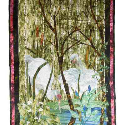 Cranes Among the Bamboo