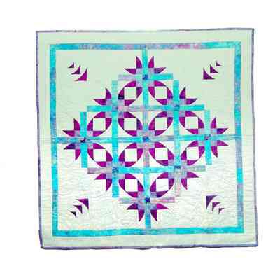 Blue Purple White - single block