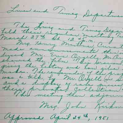 Excerpt from 1949-1953 minute book