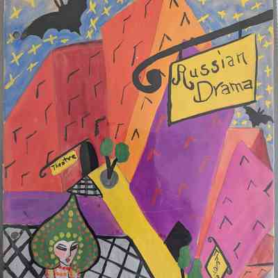 Russian Drama watercolor, by unknown