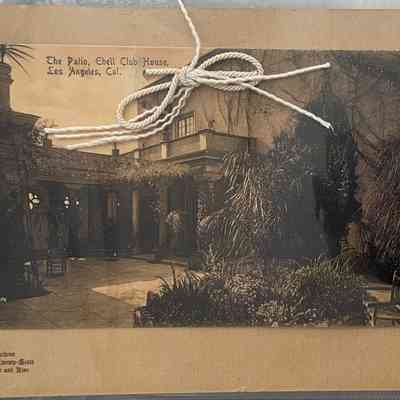 Postcard. The Patio, Ebell Clubhouse. 1719 South Figueroa location