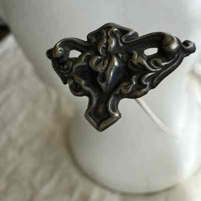 Hat Pin - Sterling Silver Art Nouveau Floral Tri Shape Pin