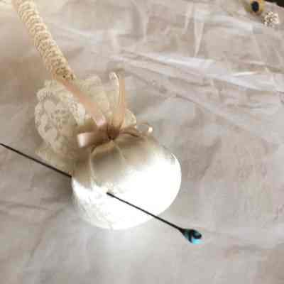 Hat Pin, Turquoise with Silver Swirl