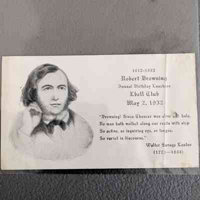 Robert Browning Annual Birthday Luncheon, May 2, 1932
