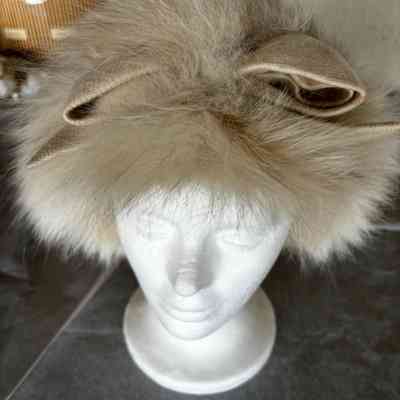 Fur Hat with Large Bow