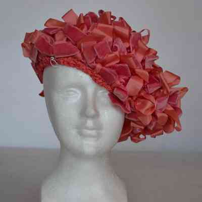 Poly and velvet ribbon crocheted bubble hat