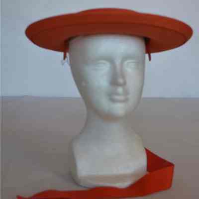 Boater style hat with grosgrain ribbons