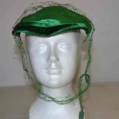 Textured silk cocktail hat with veiling