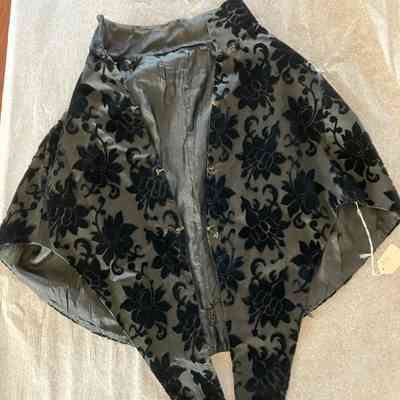 Black velvet burnout capelet