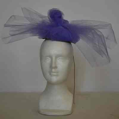 Purple tulle fascinator