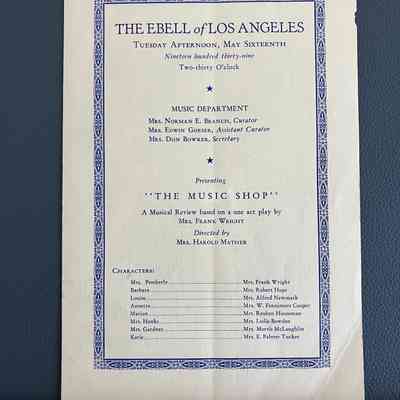 1939 event program