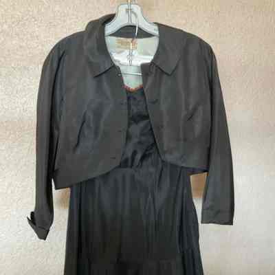 Strapless cocktail dress with matching jacket