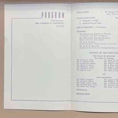 Mortgage Burning Celebration program. May 5, 1948